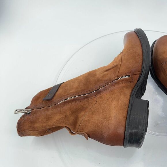 A.S. 98 Sheffield Leather Biker Boots Size 39 Brown Leather Studded Moto - Picture 6 of 10